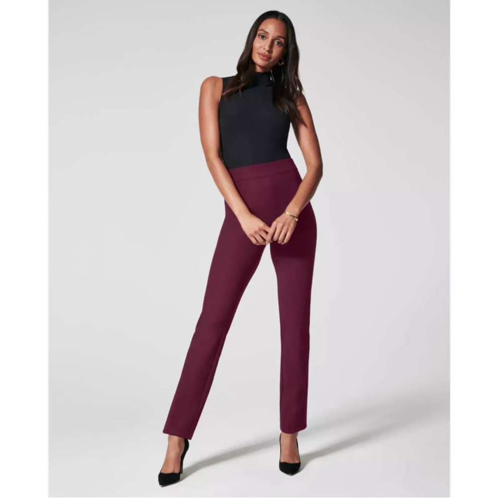 SPANX The Perfect Pant Slim Straight Chianti Ponte Trouser Size XS NWT